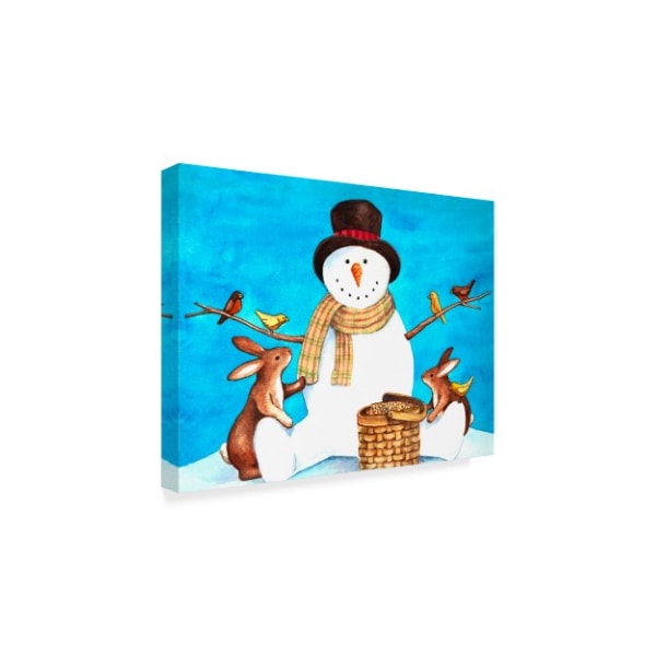 Melinda Hipsher 'Snowman Bunnies' Canvas Art,14x19